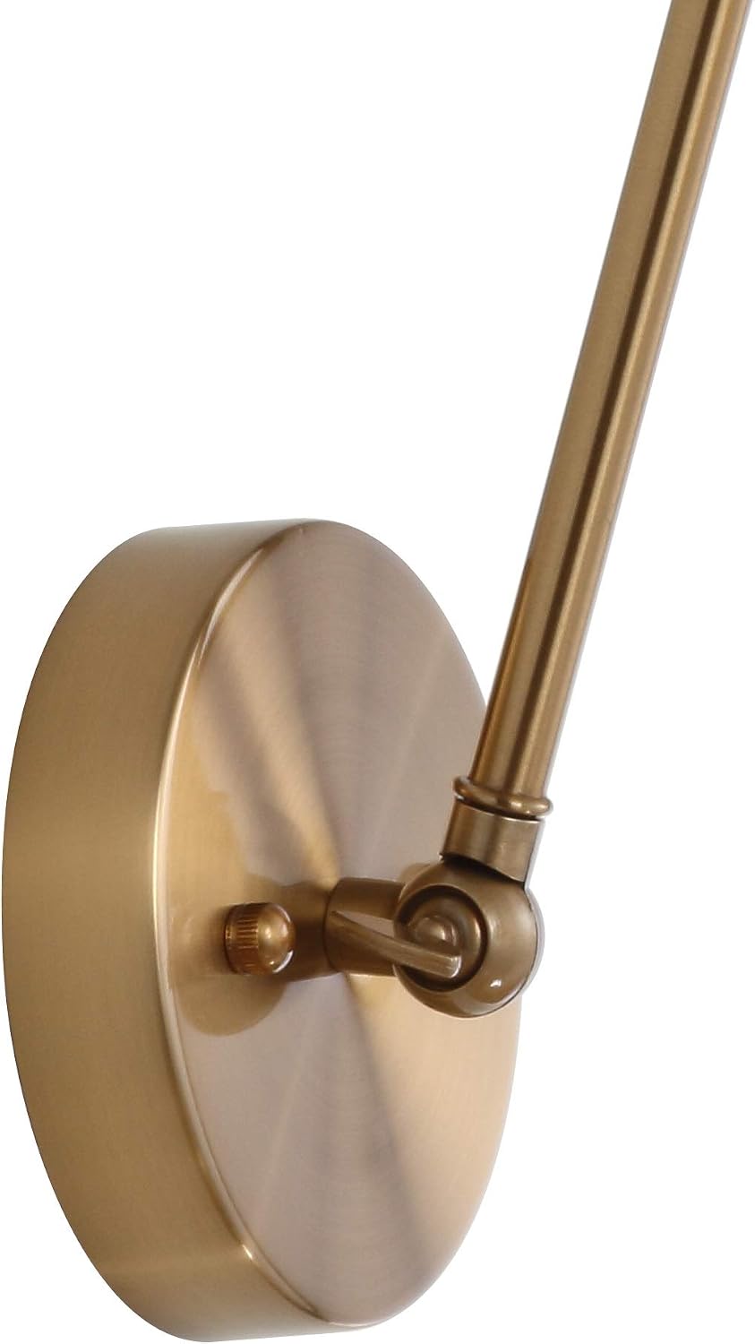 JONATHAN Y Rover 1-Light Wall Sconce 7", Brass Gold | Adjustable Arm, Hardwired Bedside Reading Swing Arm, Farmhouse Cone Shade, Metal Hardwired Indoor Fixture, LED Bulbs Included - Image 6