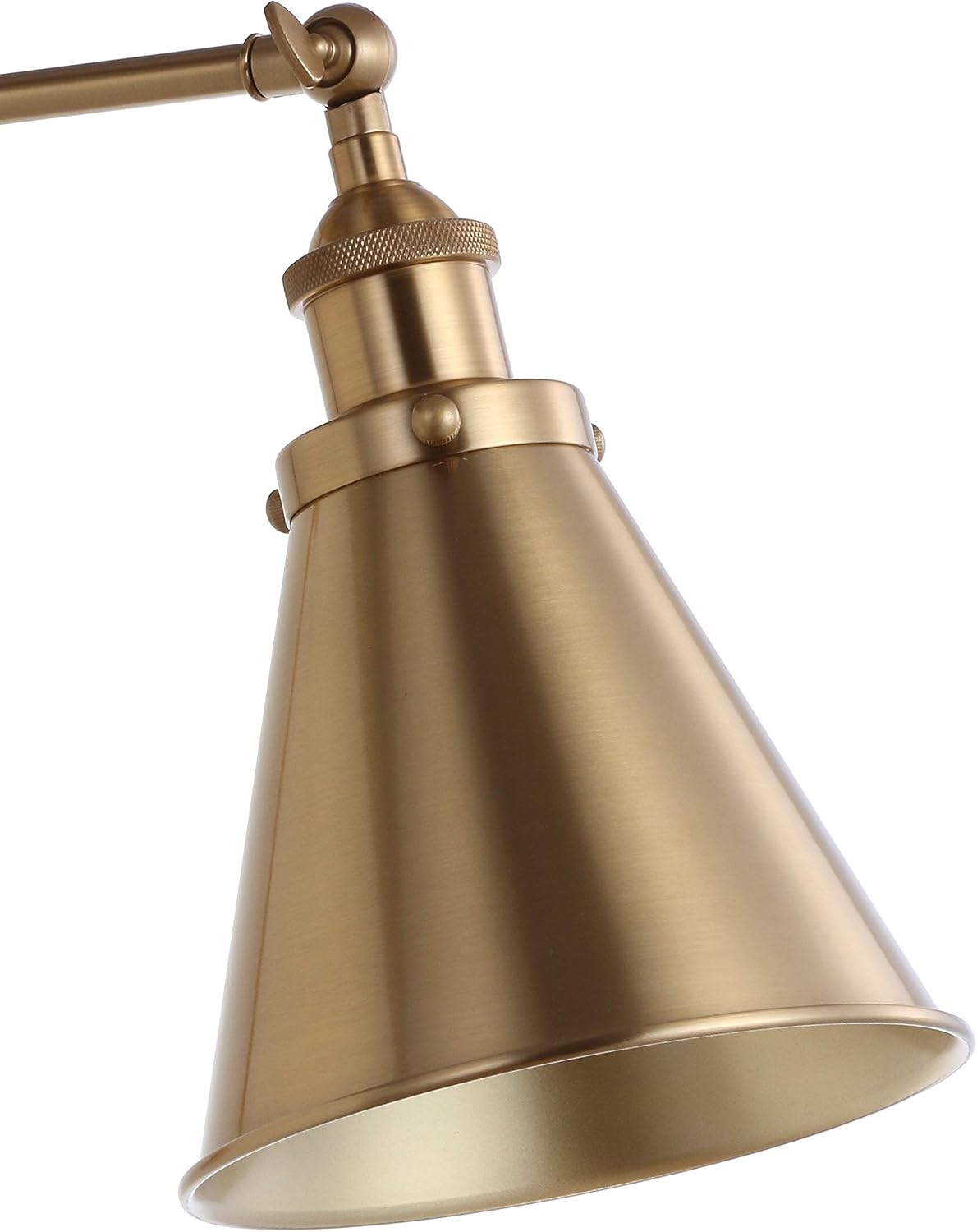 JONATHAN Y Rover 1-Light Wall Sconce 7", Brass Gold | Adjustable Arm, Hardwired Bedside Reading Swing Arm, Farmhouse Cone Shade, Metal Hardwired Indoor Fixture, LED Bulbs Included - Image 7